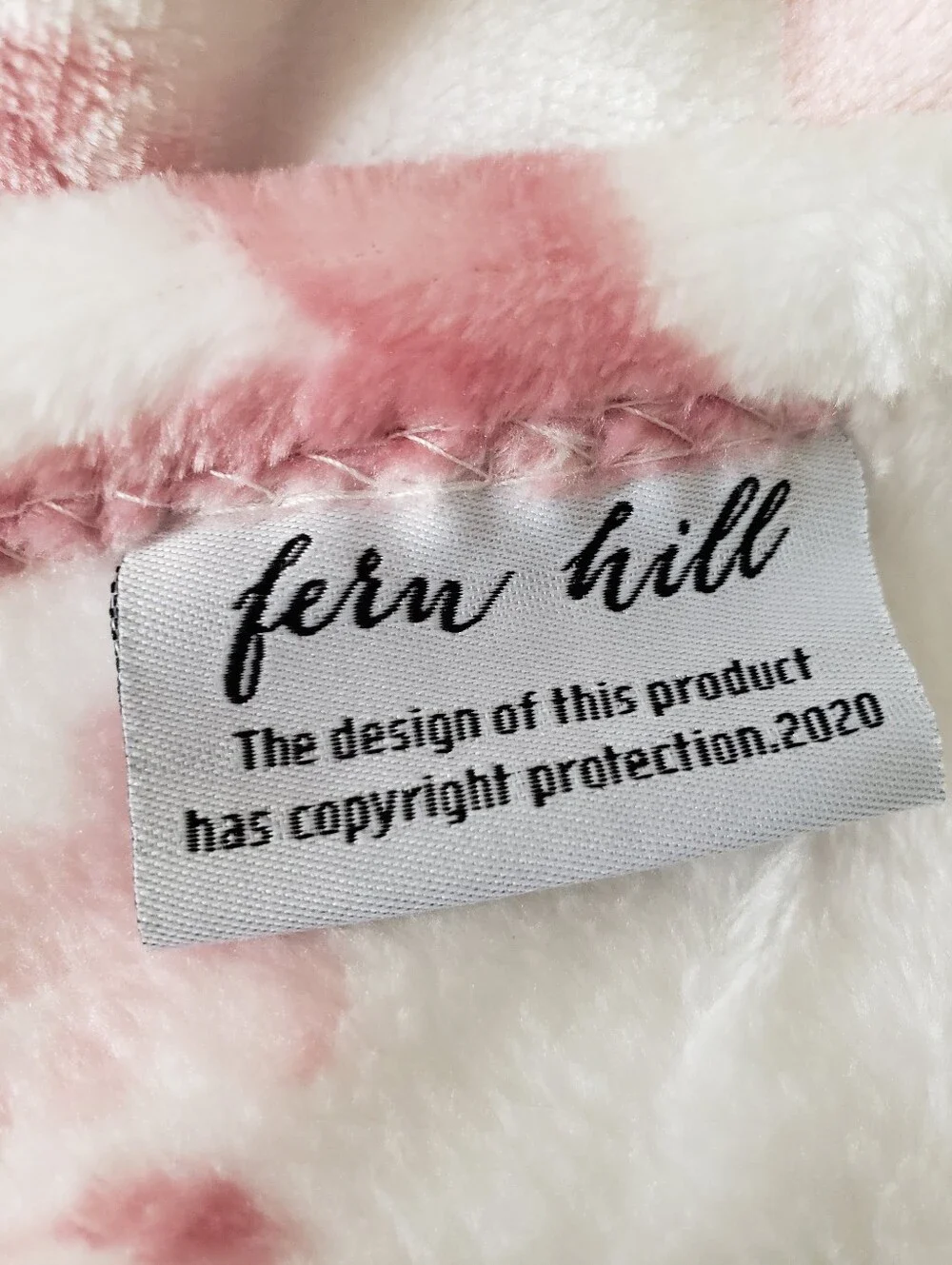 Fern Hill Home Collection Decorative Pink Floral & Bunny Decorative Fleece Throw